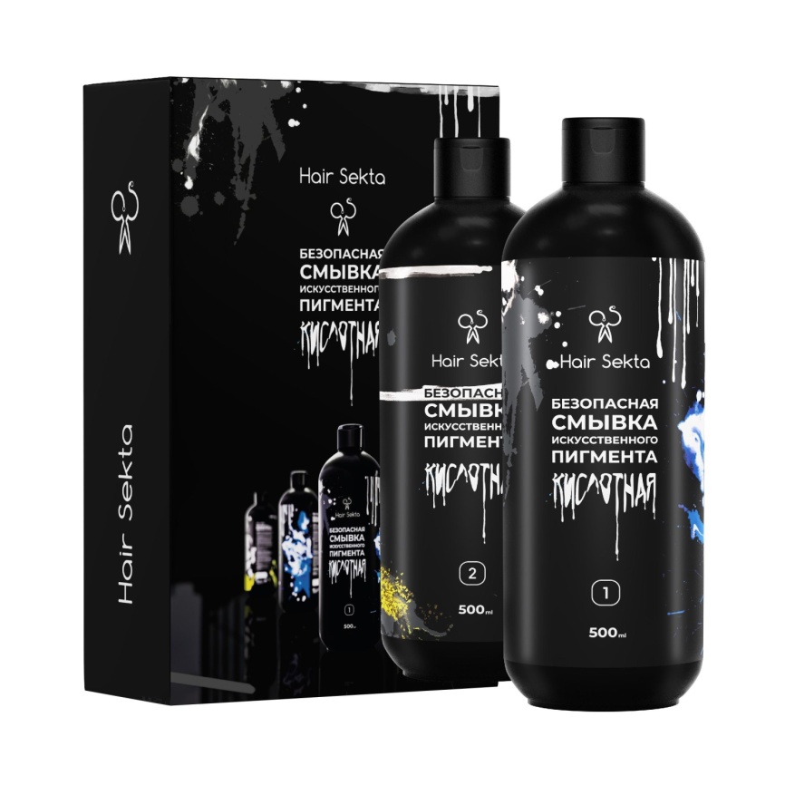 Hair Sekta Кислотная смывка искуств.пигмента (2х500мл) фото 1