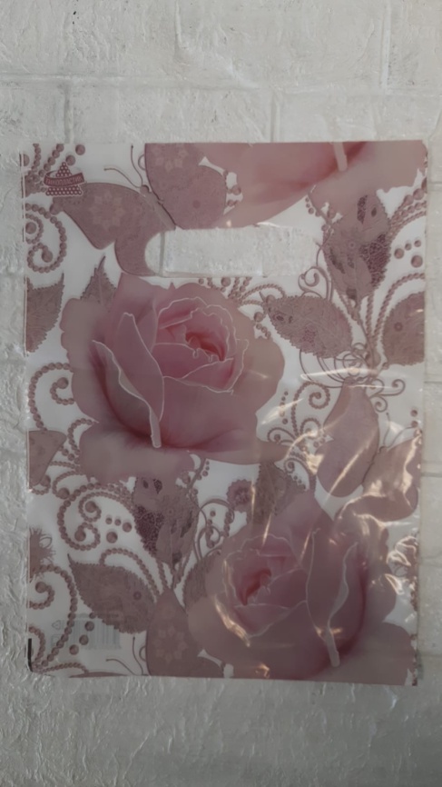 Пакет с вруб.ручк.20х30 "Розы на белом" (100) фото 1