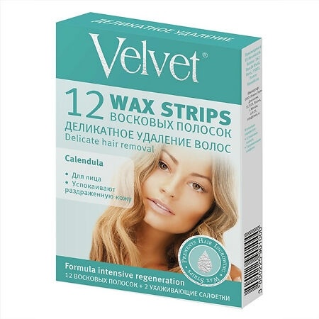Вельвет Воск.полоски д/лица 12шт. фото 1