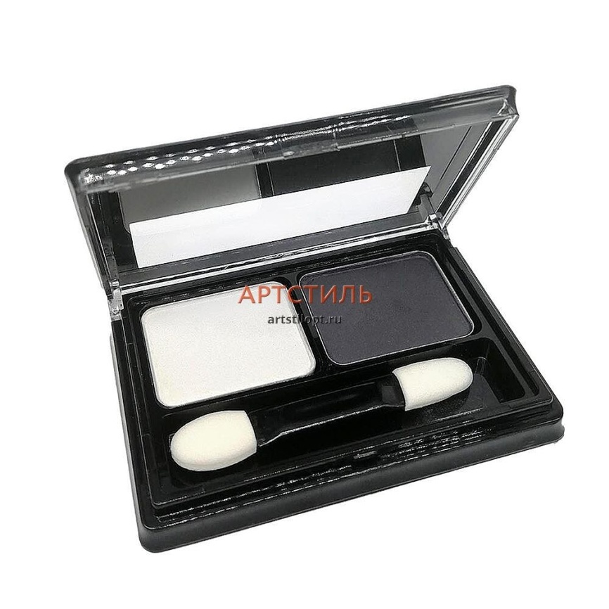 FL-2087 Тени д/век 2цв.№01 белый,т.серый фото 1