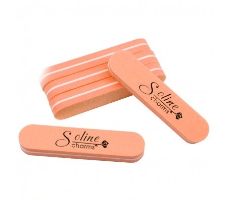 SOLINE Пилка-баф овал мини 100/180 оранж. (20шт.в уп.) фото 1