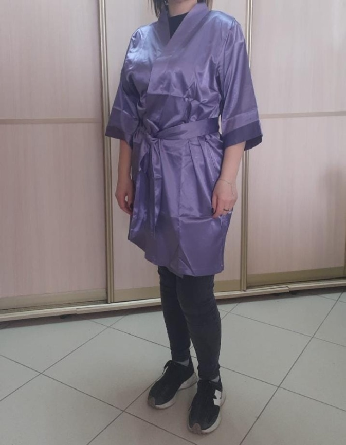 PICASSO Халат 104 BBone с логотипом, Тем орхидея р.L/XL фото 1