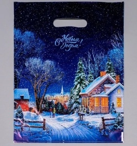 Пакет с вруб.ручк.30х40 Снежная  дорожка (50) фото 1