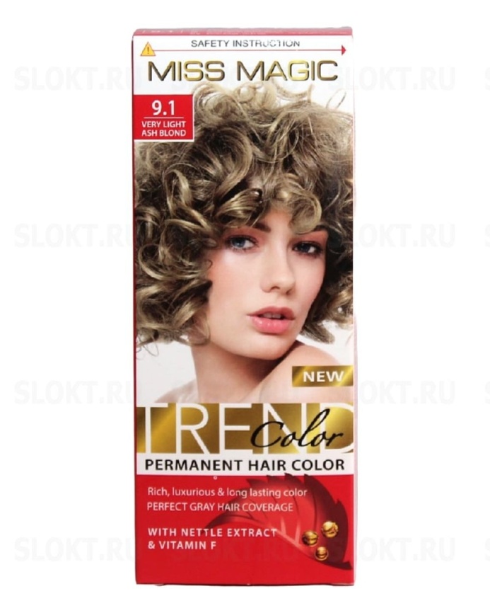 Краска д/вол Miss Magic 9.1 блондин пепельный АКЦИЯ+ фото 1