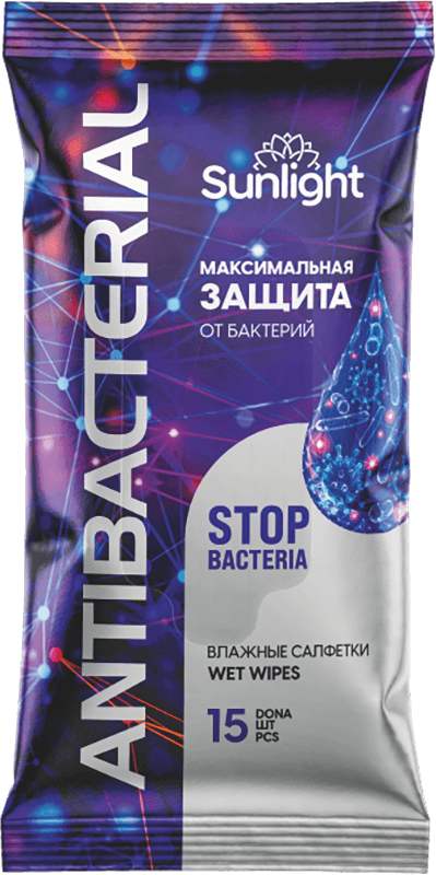 SUNLIGHT Салф.влажн.15шт.Antibacterial фото 1