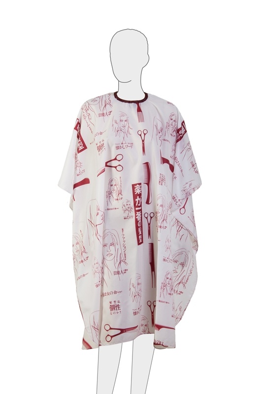 DEWAL AP89A31 Пеньюар д/стрижки НОЖНИЦЫ полиэстер бордо 115х146см на крючках фото 1