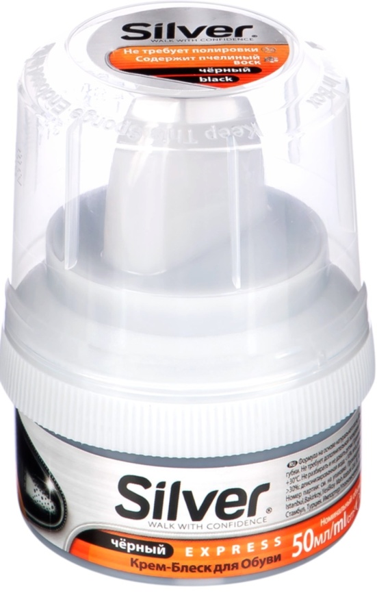 СИЛЬВЕР Крем д/обуви черный 50мл банка с намаз. фото 1