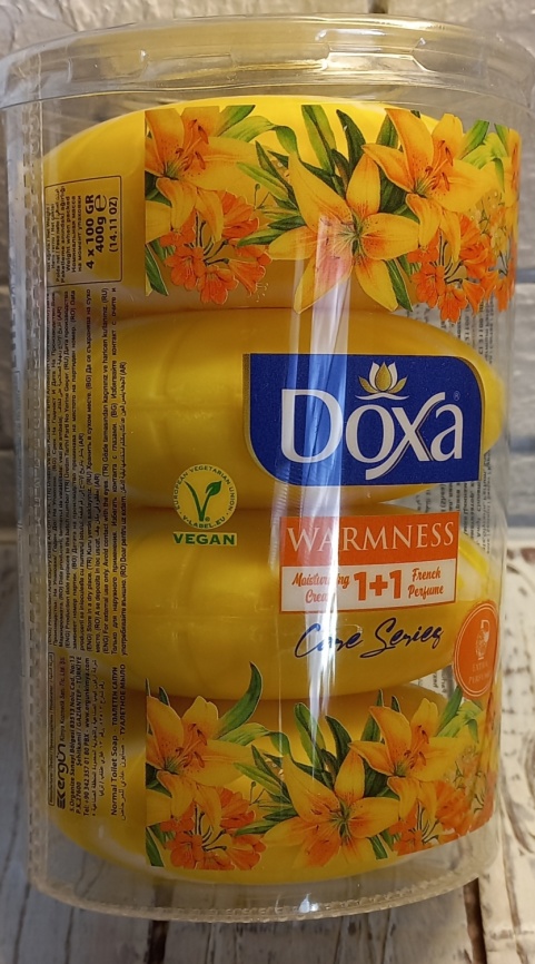 DOXA Мыло туалет.в стакане 2-х цв.4х100г Warmness фото 1