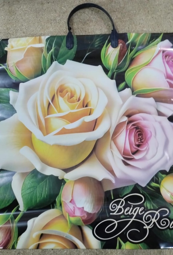 Пакет с пласт.ручк.больш.40*40 БЕЖЕВАЯ РОЗА (10) фото 1