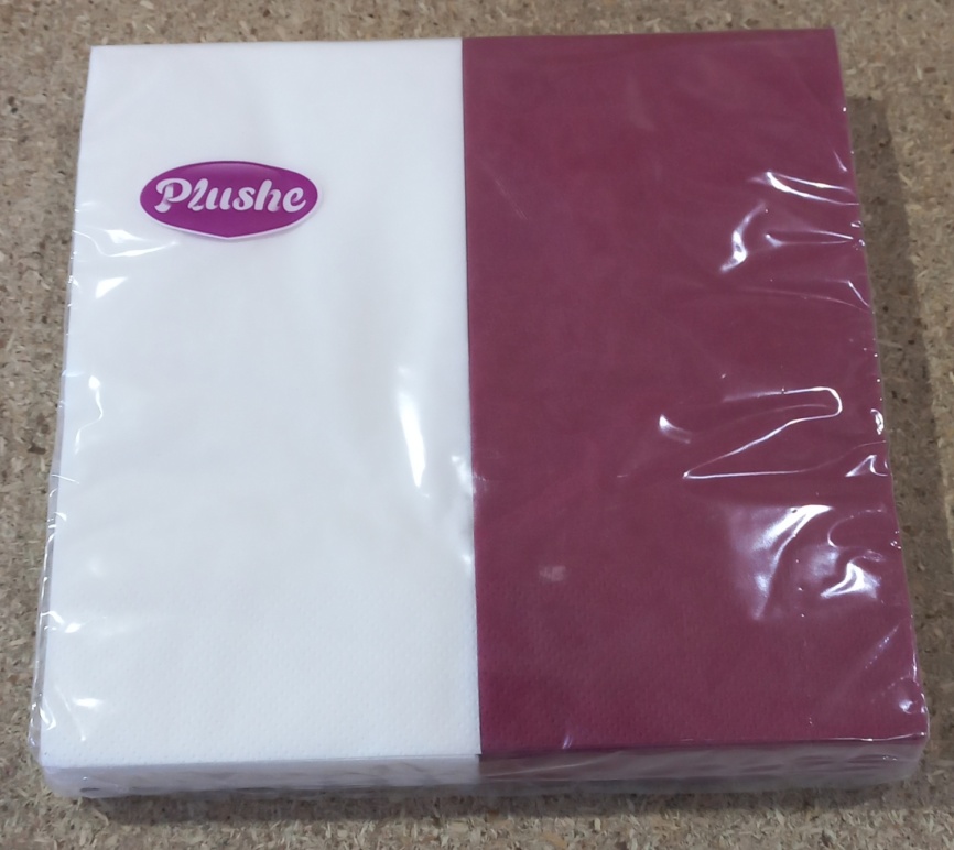 Plushe Салф.бум.33 Дуэт Белый-Бордо 2сл.24лист.30шт.в упак. фото 1