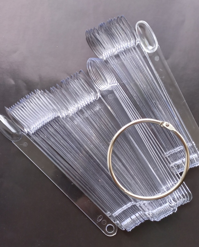 SOLINE  Палитра на кольце 50 ноготков форма миндаль прозр. фото 1