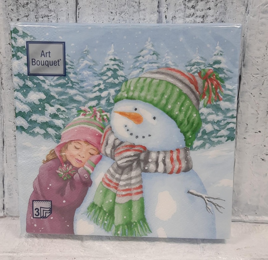 Bouguet Салфетка 100л 33*33  Мой любим.снеговик фото 1