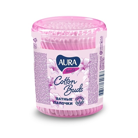 Аура Палочки ватные 100шт. стакан фото 1