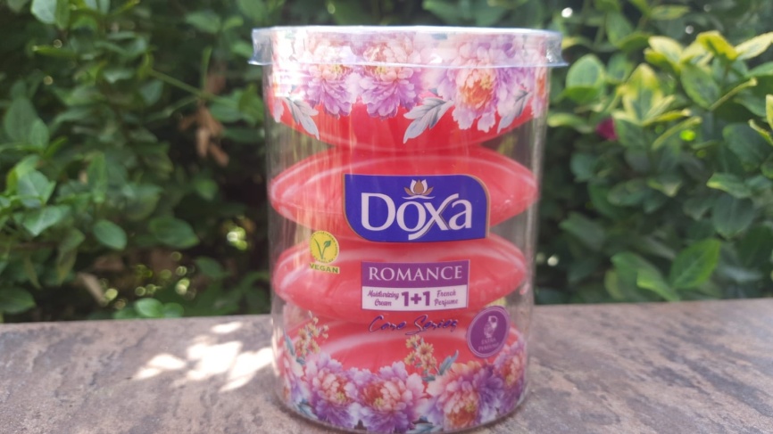 DOXA Мыло туалет.в стакане 2-х цв.4х90г Romance фото 1
