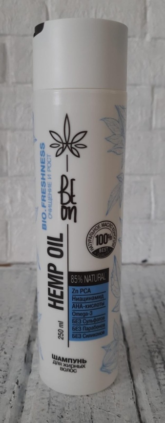...BeOn Hemp Oil Ш-нь 250мл Очищ. и Рост д/жирн/вол. фото 1