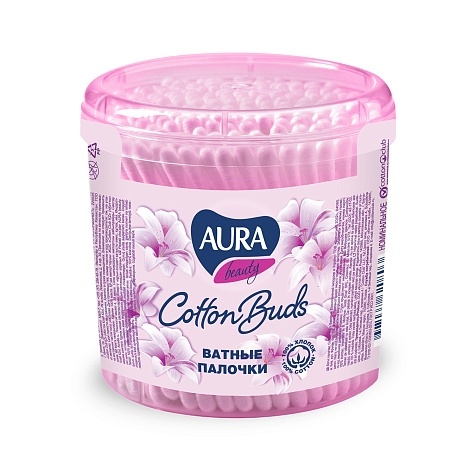 Аура Палочки ватные 200шт. стакан фото 1