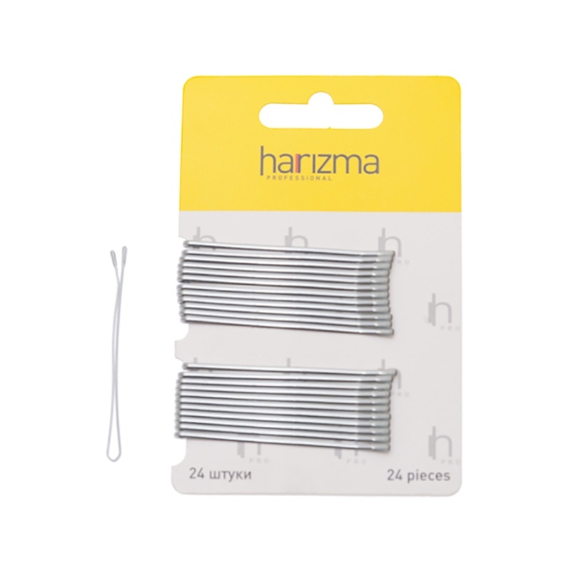 HAR 10537-17 Невидимки прямые серебро 60мм 24шт. фото 1